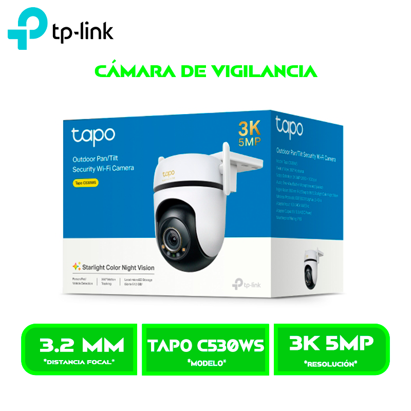 CAMARA DE VIGILANCIA TP-LINK TAPO C530WS, 3K 5MP, 360°, WI-FI VISION NOCTURNA (TAPO C530WS