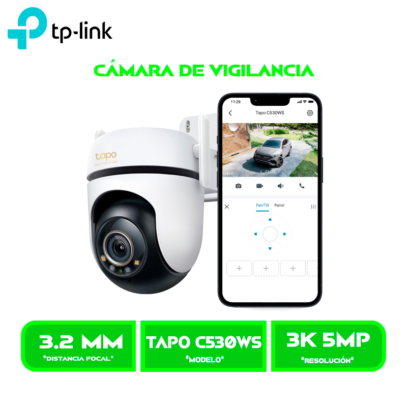 CAMARA DE VIGILANCIA TP-LINK TAPO C530WS, 3K 5MP, 360°, WI-FI VISION NOCTURNA (TAPO C530WS
