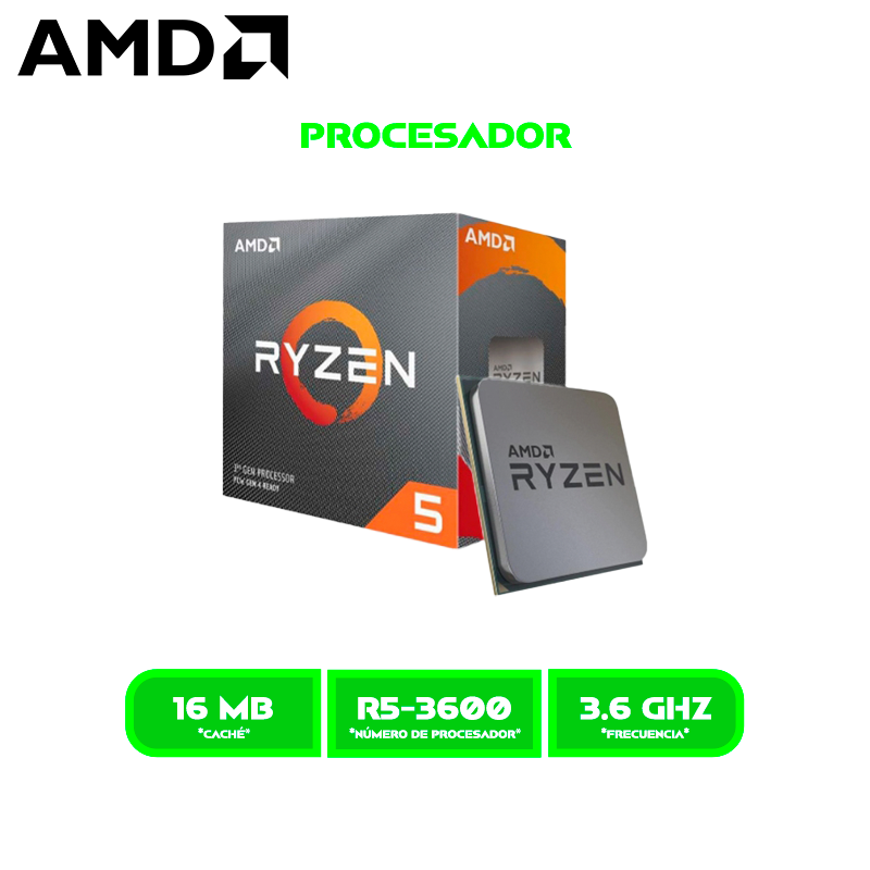 PROCESADOR AMD RYZEN 5 3600 3.6 GHZ / 4.2 GHZ /AM4/ (#100-100000031BOX)