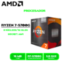 PROCESADOR AMD, RYZEN 7 5700G 3.8 / 4.6GHZ / SOCKET AM4 / 8 NUCLEOS, 20MB / RADEON