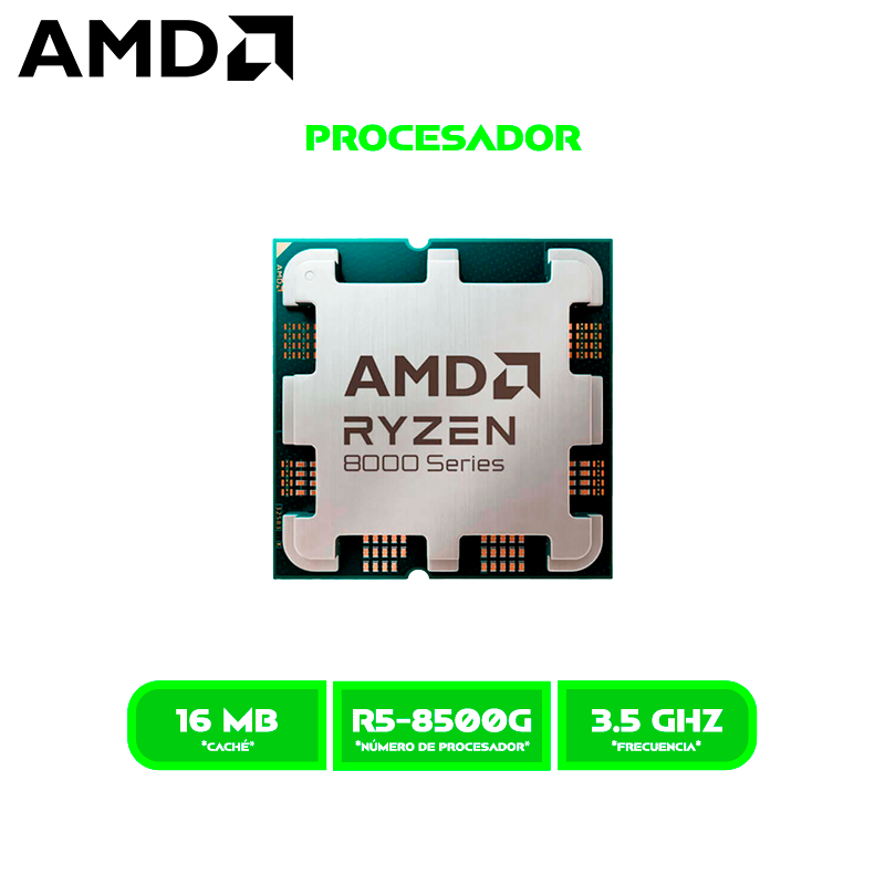 PROCESADOR AMD RYZEN 5 8500G 3.5 GHZ / 5GHZ 16MB / AM5/ 6 NUCLEOS