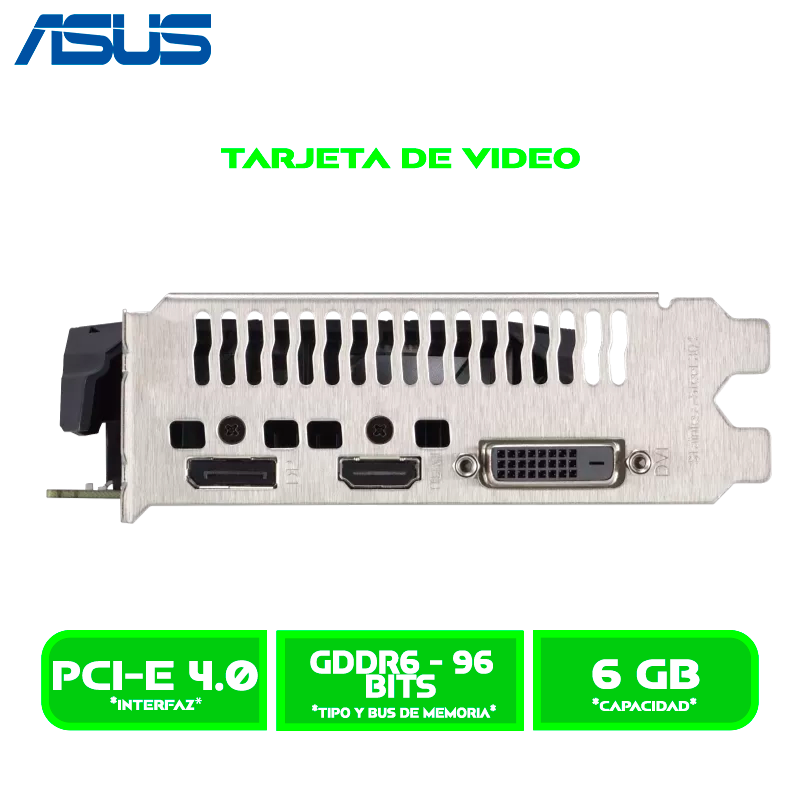 TARJETA DE VIDEO ASUS GEFORCE RTX 3050 6GB GDDR6 96BITS DUAL OC EDITION (DUAL-RTX3050-O6G)