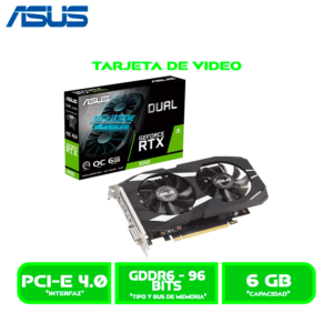3050 TARJETA DE VIDEO ASUS GEFORCE RTX 3050 6GB GDDR6 96BITS DUAL OC EDITION (DUAL-RTX3050-O6G)
