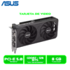 TARJETA DE VIDEO ASUS RTX 5060 DUAL GEFORCE 2 FANS 8GB GDDR7 OC NVIDIA DP/DP/DP/HDMI 128-BIT (DUAL-RTX5060-O8G-EVO)