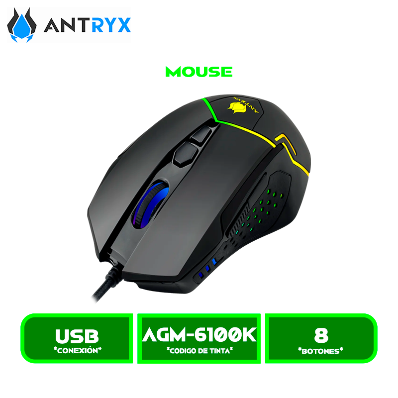 MOUSE GAMING ANTRYX CHROME STORM ASKALON DPI 12400,RGB ( AGM-6100K)