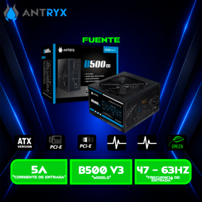 FUENTE DE PODER ANTRYX B500W V3 ATX 2.3