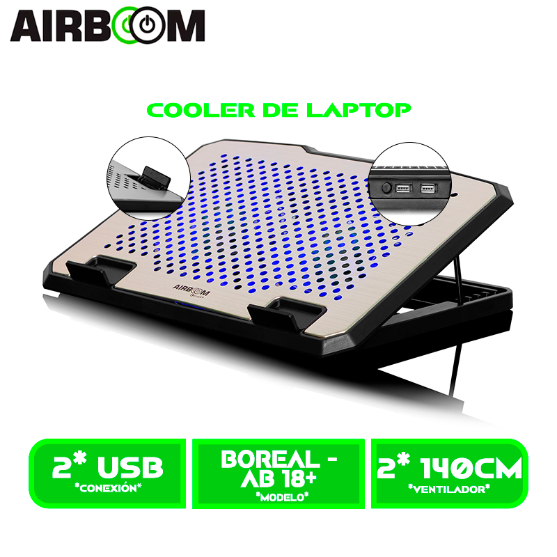 COOLER AIRBOOM BOREAL+ AB 18+ 2FAN LED 14CM