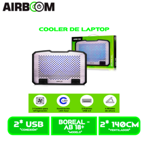 COOLER AIRBOOM BOREAL+ AB 18+ 2FAN LED 14CM