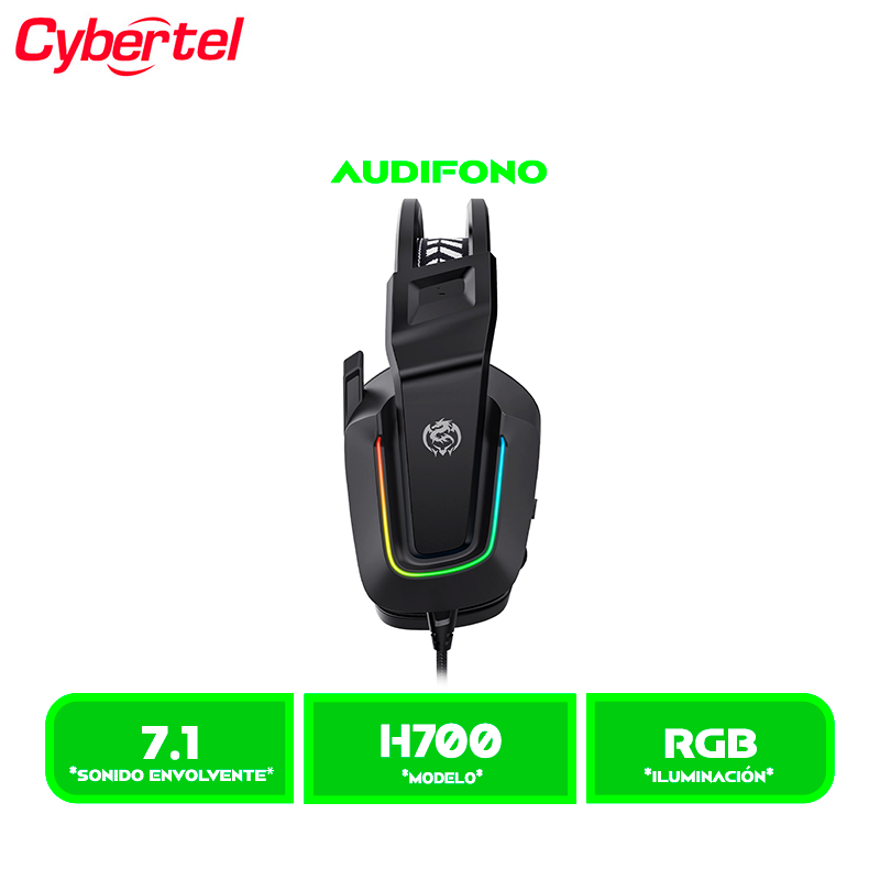 AUDIFONO C/MICROFONO CYBERTEL ELEMENT 7.1 GAMER CBX H700 USB RGB