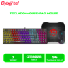 KIT TECLADO MECANICO+MOUSE GAMER+PAD GAMER CYBERTEL STRIKER CBX GT1802B USB CABLEADO BLACK