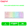 KIT TECLADO MECANICO+MOUSE GAMER+PAD GAMER CYBERTEL STRIKER CBX GT1802W USB CABLEADO WHITE