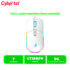 KIT TECLADO MECANICO+MOUSE GAMER+PAD GAMER CYBERTEL STRIKER CBX GT1802W USB CABLEADO WHITE