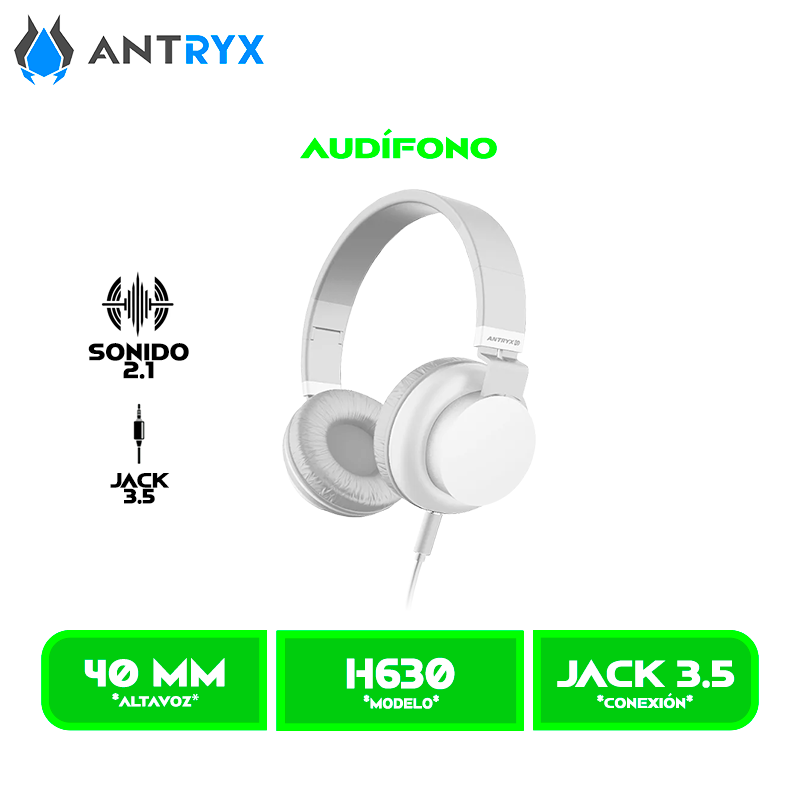 H630 AUDIFONO C/MICROFONO ANTRYX DS H630 WHITE, 2.1 (ADS-H630W)