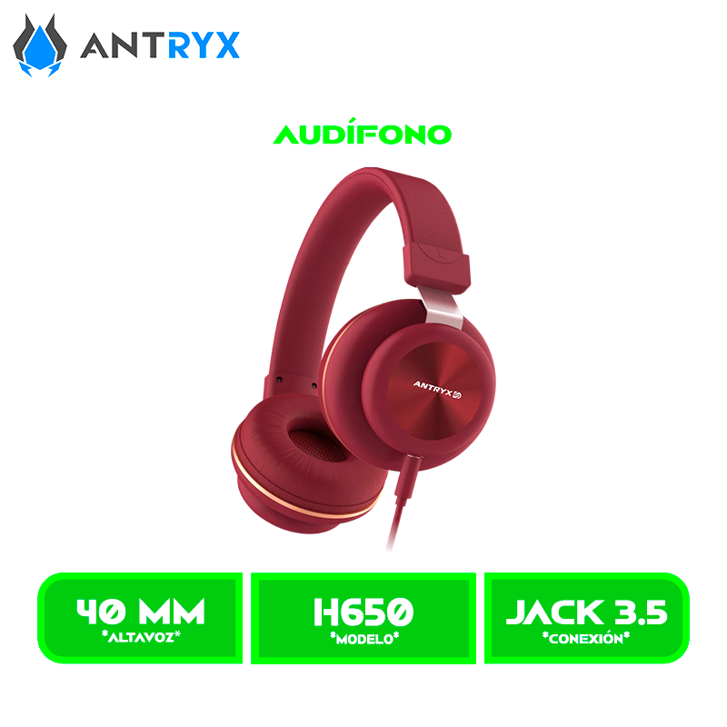 AUDIFONO C/MICROFONO ANTRYX DS H650 RED 2.1 (ADS-H650R)