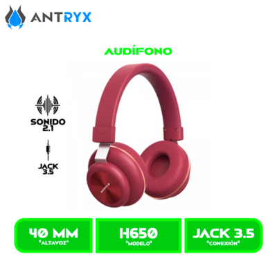 AUDIFONO C/MICROFONO ANTRYX DS H650 RED 2.1 (ADS-H650R)