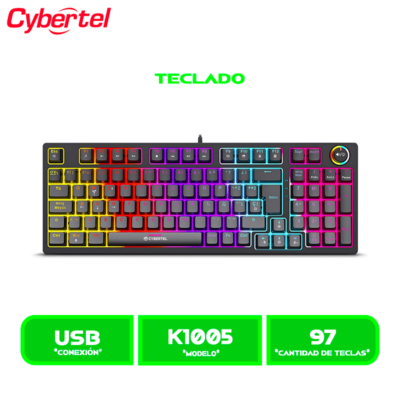 TECLADO CYBERTEL STRIKER CBX K1005 RAINBOW GAMING MECANICO 96KEYS USB