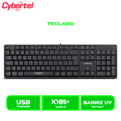 TECLADO CYBERTEL EBONY+ -CYB K105+ USB