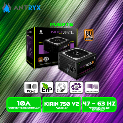 FUENTE DE PODER ANTRYX KIRIN V2 750W 80PLUS BRONZE (AP-KB750)