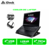 COOLER IDOCK LUXAR 2 VENTILADORES 2 PUERTOS USB 6 NIVELES DE AJUSTE ALUMINIO