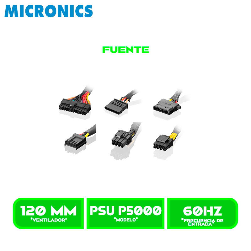 FUENTE DE PODER MICRONICS ATX MIC P5000 500W