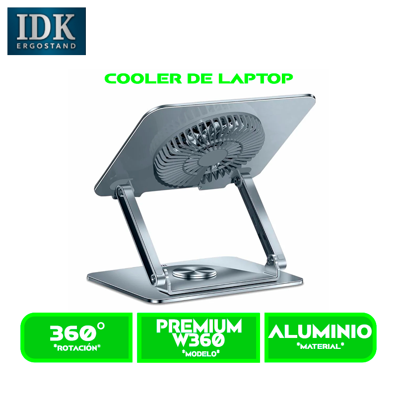 Premium W360 2 SOPORTE DE LAPTOP IDK PREMIUM W360 GIRATORIO 360 GRADOS, 1 COOLER