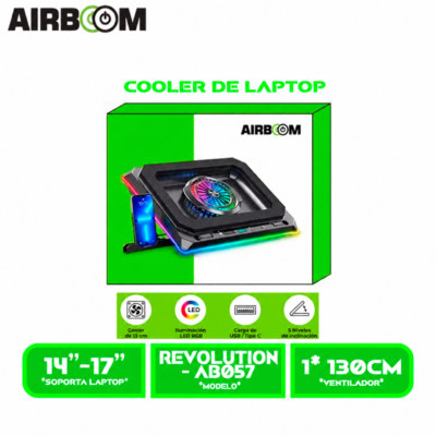 COOLER AIRBOOM REVOLUTION AB 057 CON BASE DE COOLER RGB 1FAN 13CM