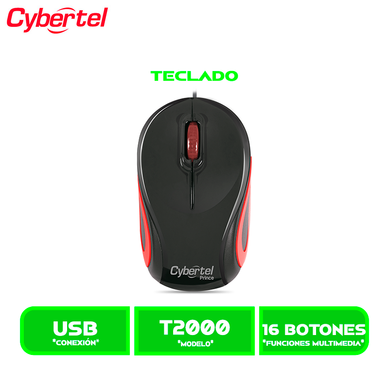 TECLADO+MOUSE MULTIMEDIA CYBERTEL PRINCE CYB T2000