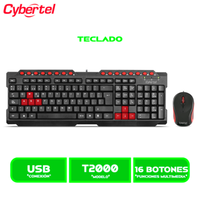 TECLADO+MOUSE MULTIMEDIA CYBERTEL PRINCE CYB T2000