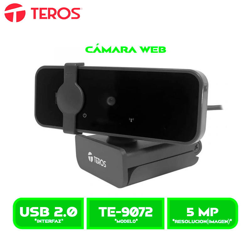 CAMARA WEB TEROS TE-9072 2K CON MICROFONO USB 2.0