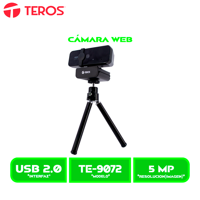 CAMARA WEB TEROS TE-9072 2K CON MICROFONO USB 2.0
