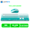 TECLADO+MOUSE ANTRYX WS-970 GREEN, HOLDER SLOT WIRELESS (ASC-WS970GN)
