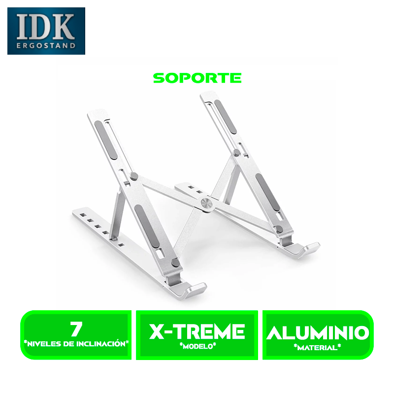 X-TREME 1 SOPORTE PARA LAPTOP IDK XTREME PLEGABLE DE ALUMINIO
