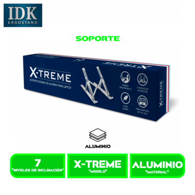 SOPORTE PARA LAPTOP IDK XTREME PLEGABLE DE ALUMINIO