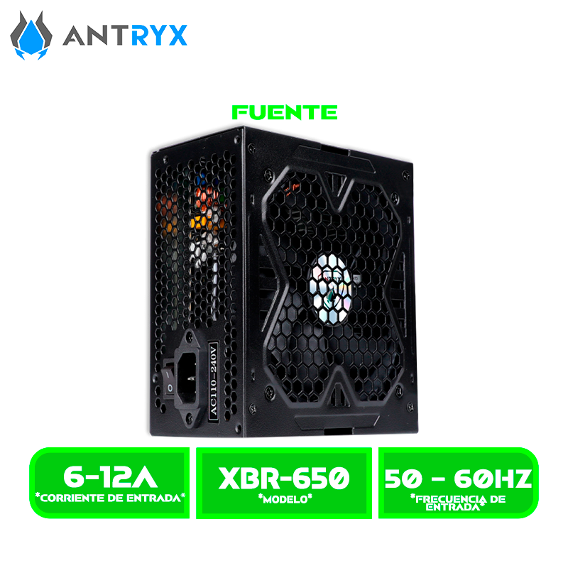 XBR-650 1 FUENTE DE PODER ANTRYX XBR-650, 80 PLUS BRONZE, 650W
