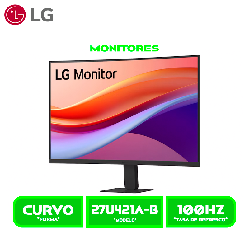 MONITOR LG CURVO 27" LED (27U421A-B) 1920X1080 FHD 100 HZ, DYNAMIC ACTION SYNC