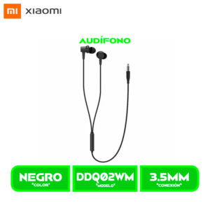 DDQ02WM AUDÍFONOS XIAOMI IN-EAR WIRED EARPHONE (DDQ02WM) BLACK/NEGRO