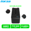 ESTABILIZADOR FORZA FVR-1222USB, 1200VA, 600W, 2USB 8 TOMAS
