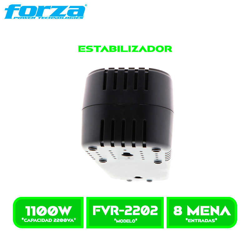 ESTABILIZADOR FORZA FVR-2202 2200VA/ 1100W 8 TOMAS