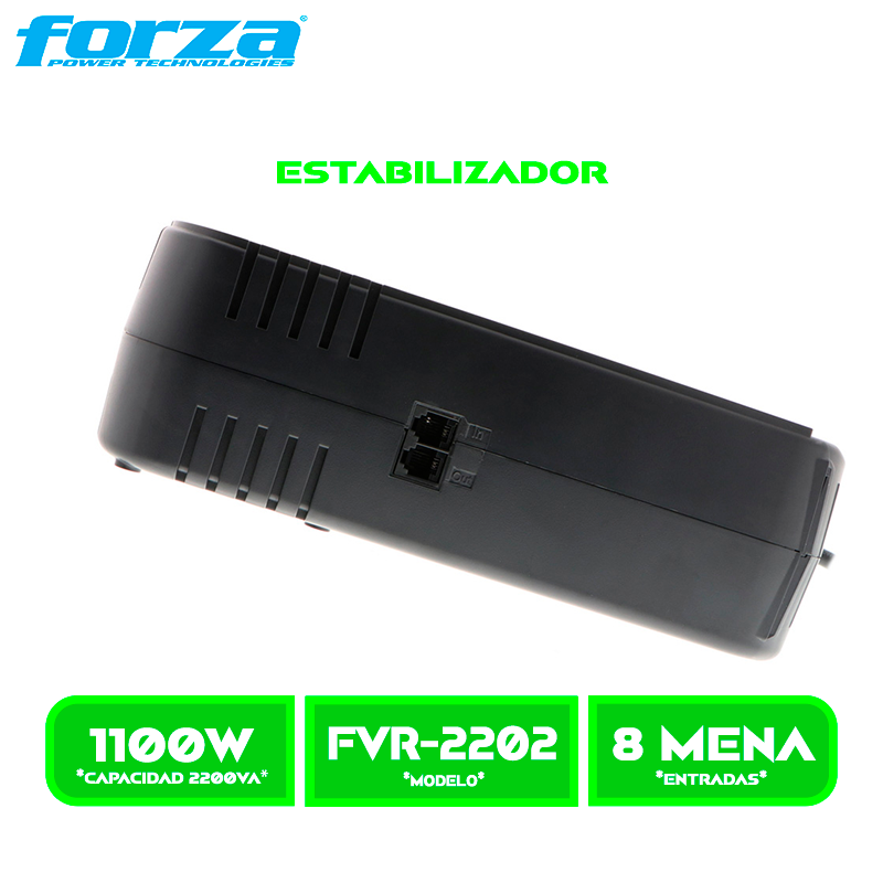 ESTABILIZADOR FORZA FVR-2202 2200VA/ 1100W 8 TOMAS