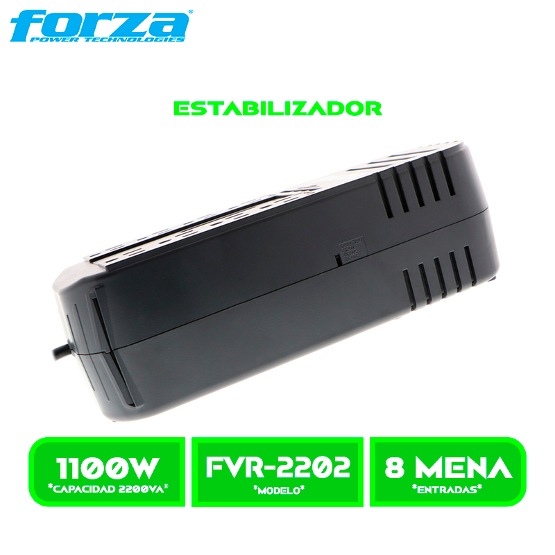ESTABILIZADOR FORZA FVR-2202 2200VA/ 1100W 8 TOMAS