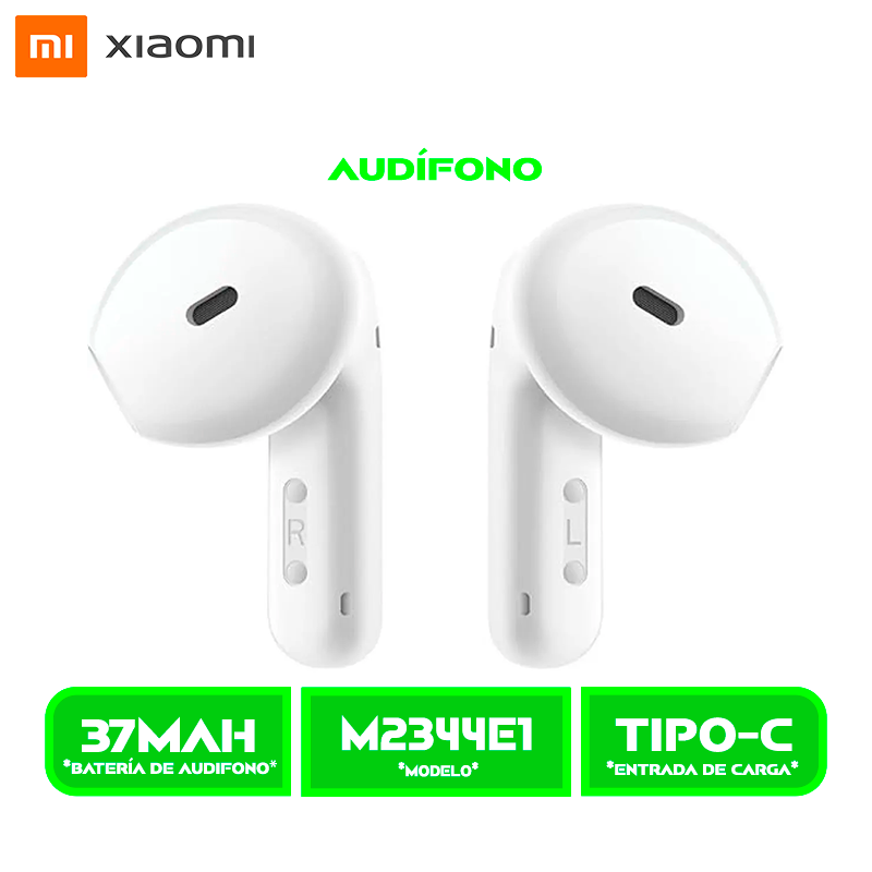 AUDÍFONOS XIAOMI REDMI BUDS 6 (M2344E1) ACTIVE BT. WHITE/BLANCO