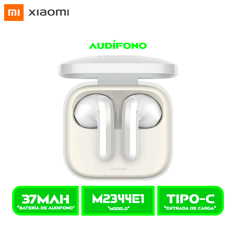 AUDÍFONOS XIAOMI REDMI BUDS 6 (M2344E1) ACTIVE BT. WHITE/BLANCO