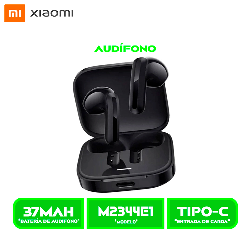 AUDÍFONOS XIAOMI REDMI BUDS 6 (M2344E1) ACTIVE BT. BLACK/NEGRO