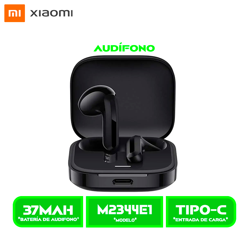 AUDÍFONOS XIAOMI REDMI BUDS 6 (M2344E1) ACTIVE BT. BLACK/NEGRO