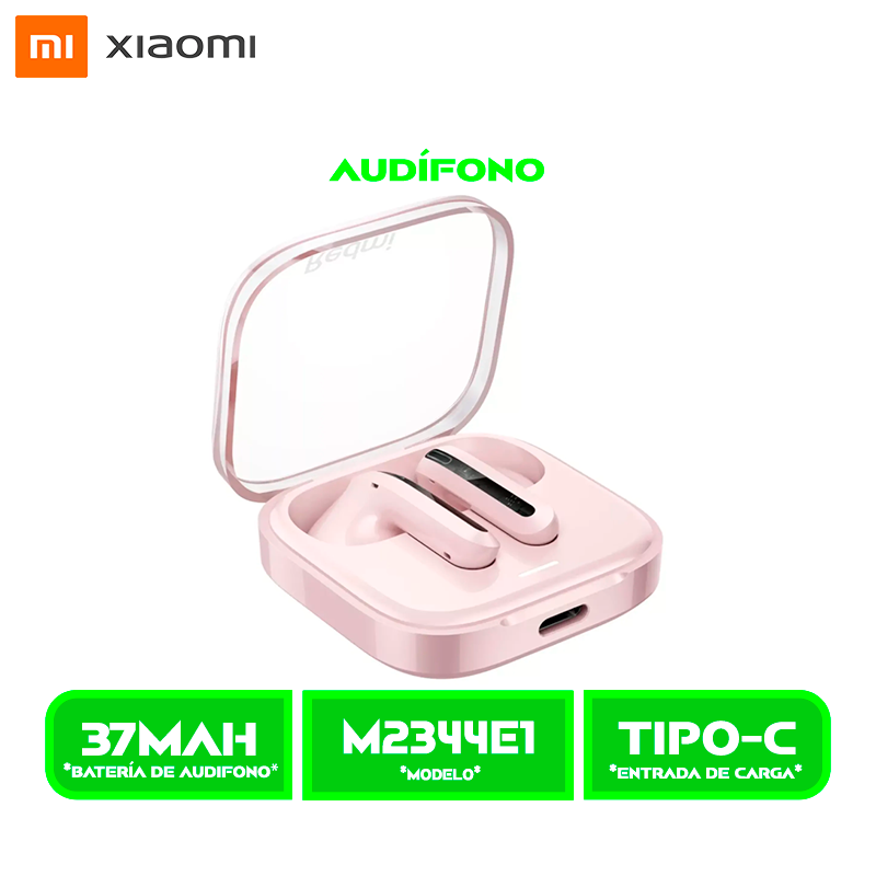 AUDÍFONOS XIAOMI REDMI BUDS 6 (M2344E1) ACTIVE BT. PINK/ROSADO