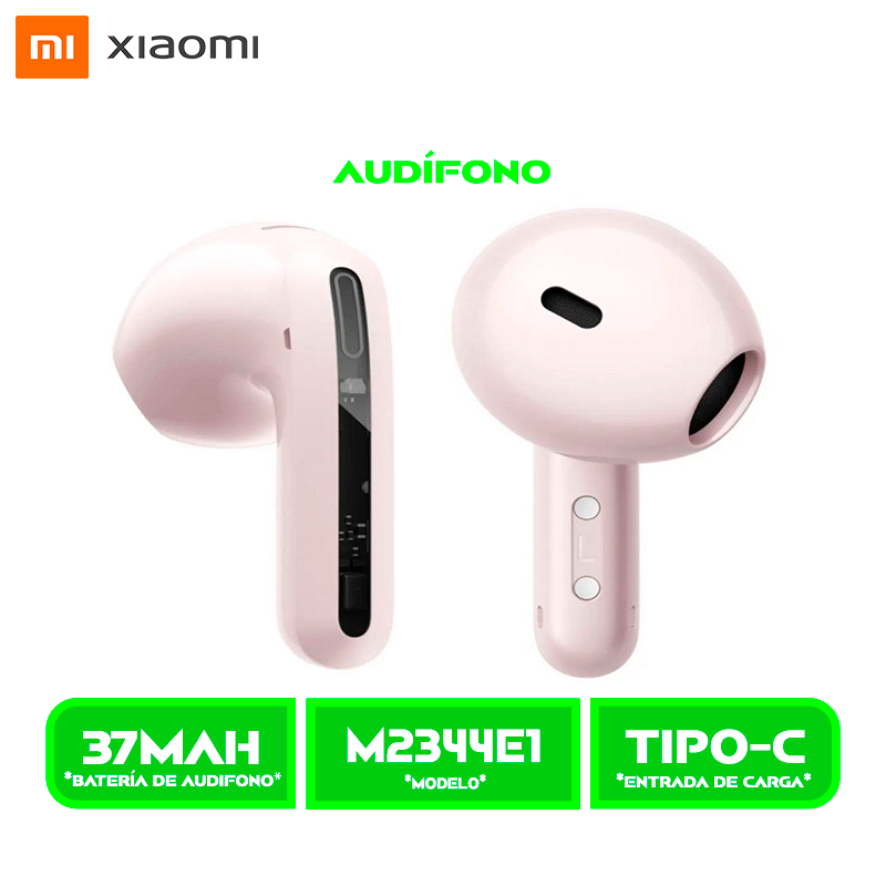 AUDÍFONOS XIAOMI REDMI BUDS 6 (M2344E1) ACTIVE BT. PINK/ROSADO