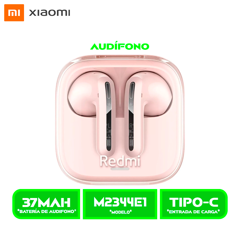 AUDÍFONOS XIAOMI REDMI BUDS 6 (M2344E1) ACTIVE BT. PINK/ROSADO