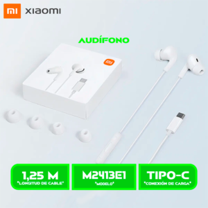M2413E1 AUDIFONO XIAOMI Tipo-C Earphones (M2413E1) WHITE/BLANCO