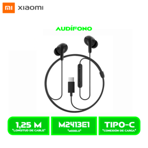 M2413E1N 1 AUDIFONO XIAOMI Tipo-C Earphones (M2413E1) BLACK/NEGRO
