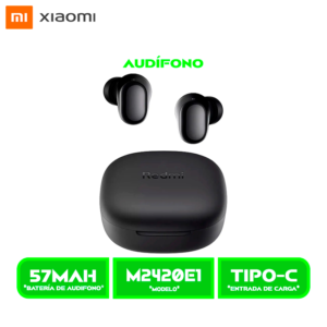 M2420E1N 1 AUDÍFONOS XIAOMI REDMI BUDS 6 (M2420E1) PLAY -BT. BLACK/NEGRO